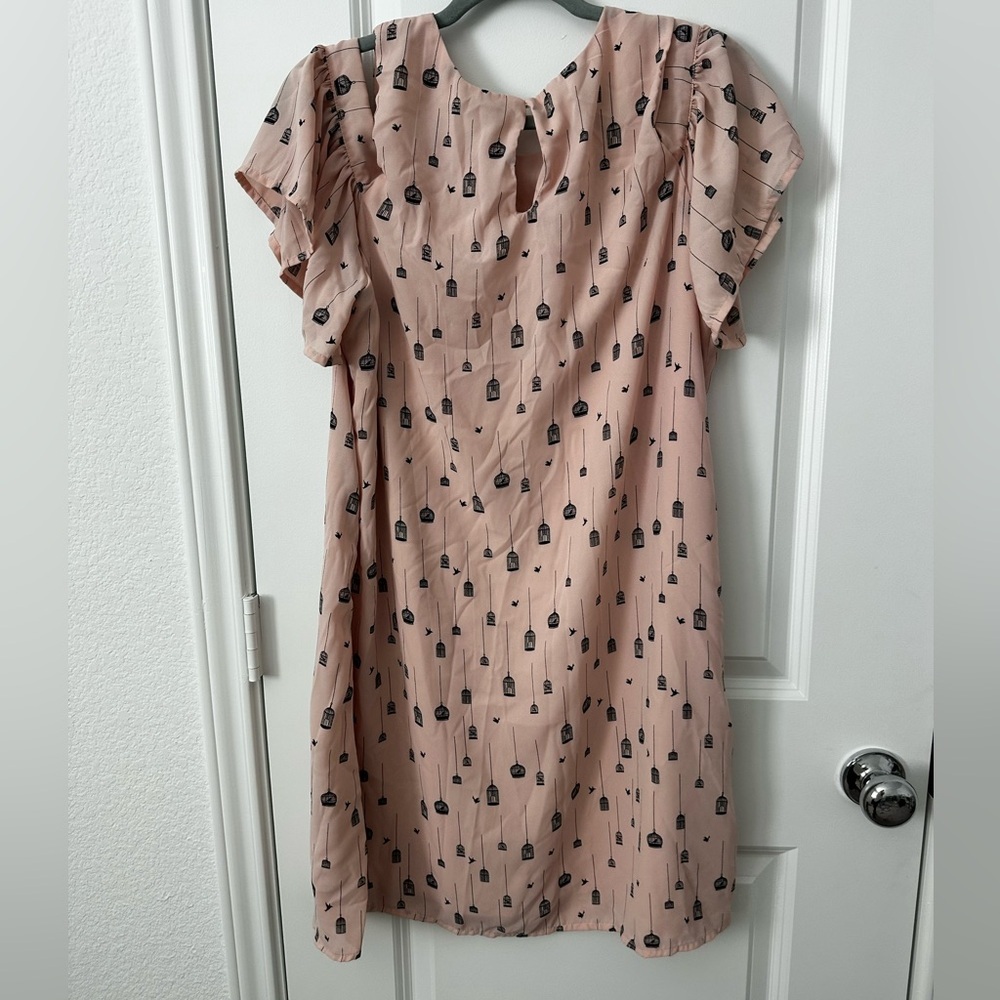 City Streets Birdcage Print Off Shoulder Midi Dress - Picture 3 of 5